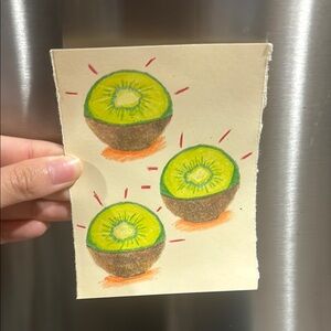 Handmade Kiwi Fruit Art Print ACEO